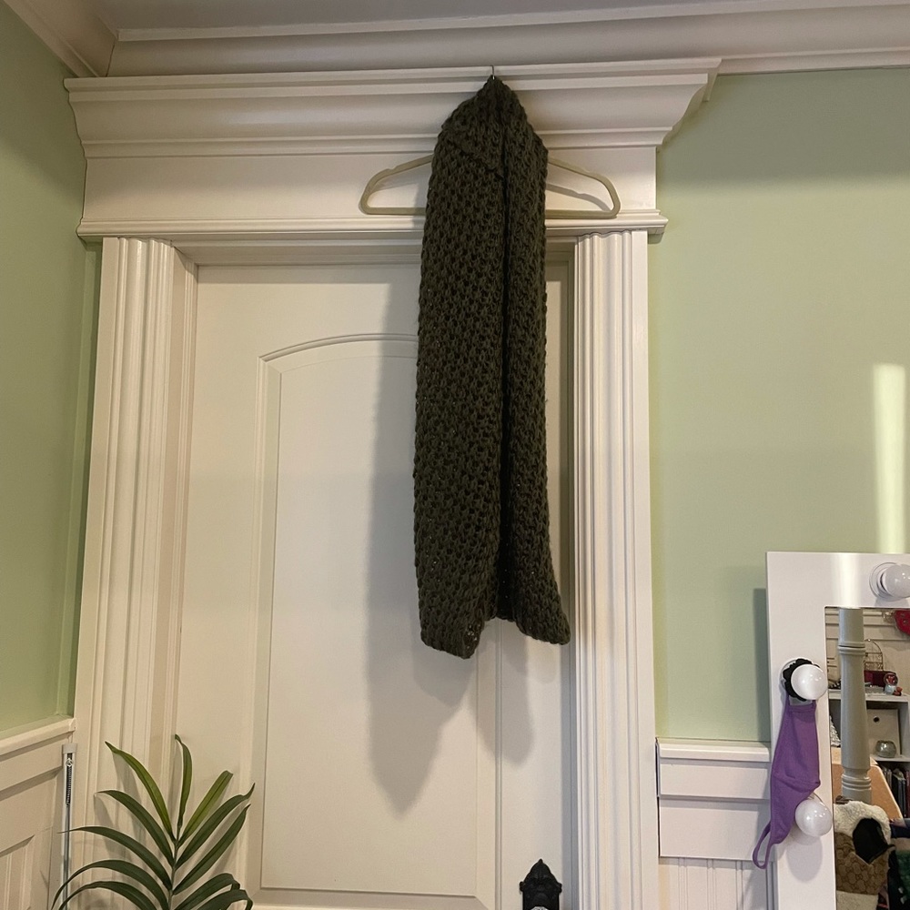 Green knit infinity scarf